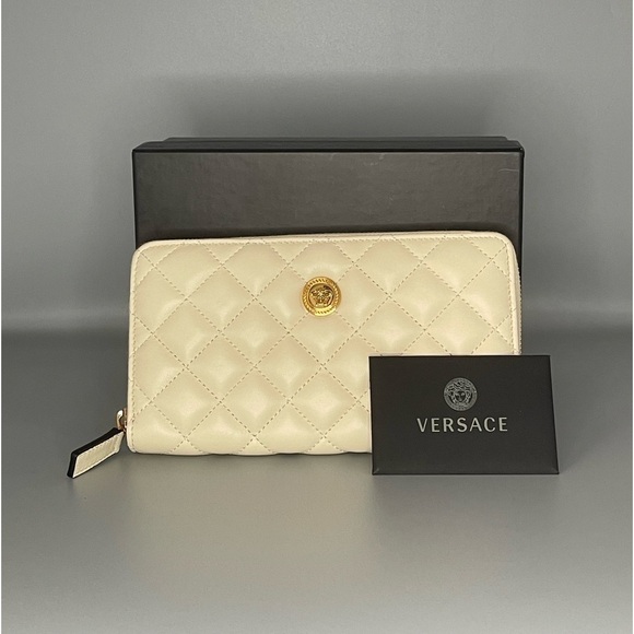 VERSACE Medusa Unisex Leather Long Wallet new - Picture 3 of 11